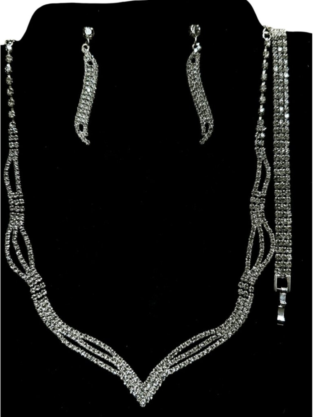 Elegant 3pc Rhinestone  Jewelry Set